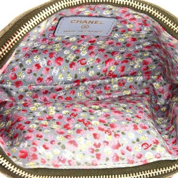 Chanel Cuba Charms Double Zip Clutch with Chain Quilted Canvas Green - Picture 5 of 7